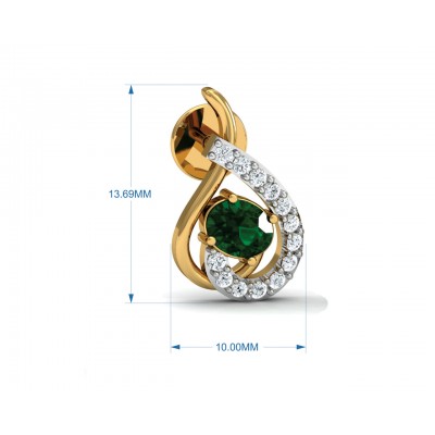 Sely Emerald & diamond earrings in hallmarked gold